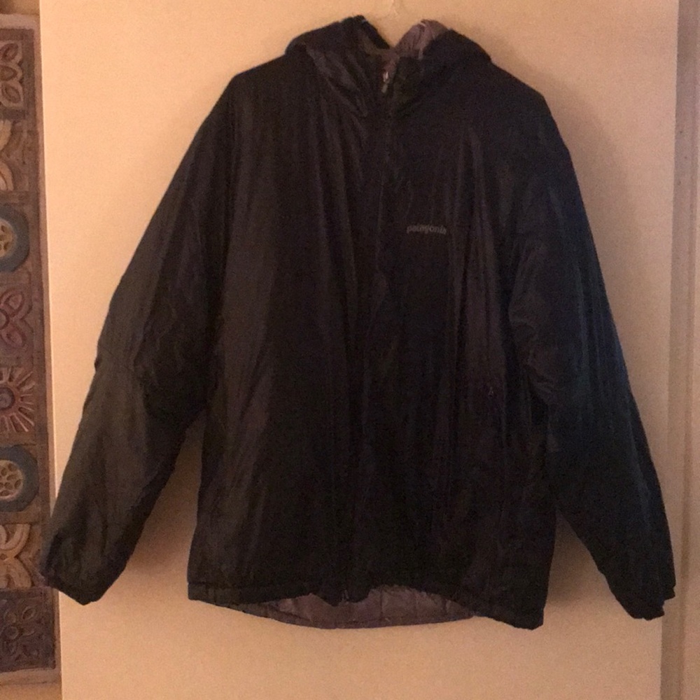 Patagonia winter jacket with hood.